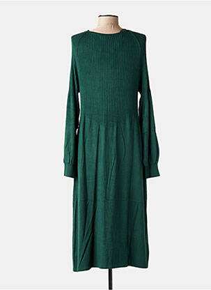 Rochie pulover guler în v mâneci lungi verde LE PETIT BAIGNEUR femeie