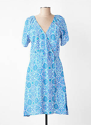 Rochie midi imprimeu fantezie mâneci scurte albastru MOLLY BRACKEN femeie
