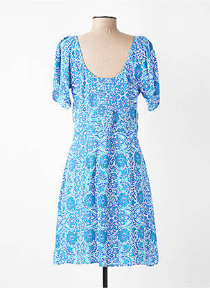 Rochie midi imprimeu fantezie mâneci scurte albastru MOLLY BRACKEN femeie