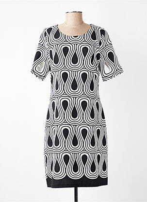 Rochie midi țesătură crep mâneci scurte negru FRANCE RIVOIRE femeie