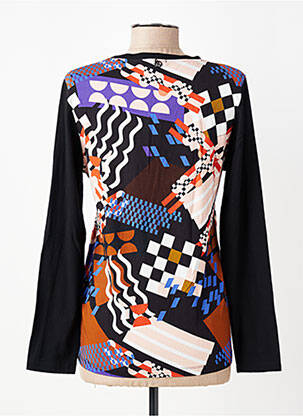 Tricou imprimeu fantezie mâneci lungi negru MALOKA femeie