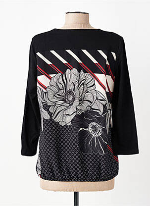 Bluză imprimeu floral mâneci 3/4 negru TELMAIL femeie