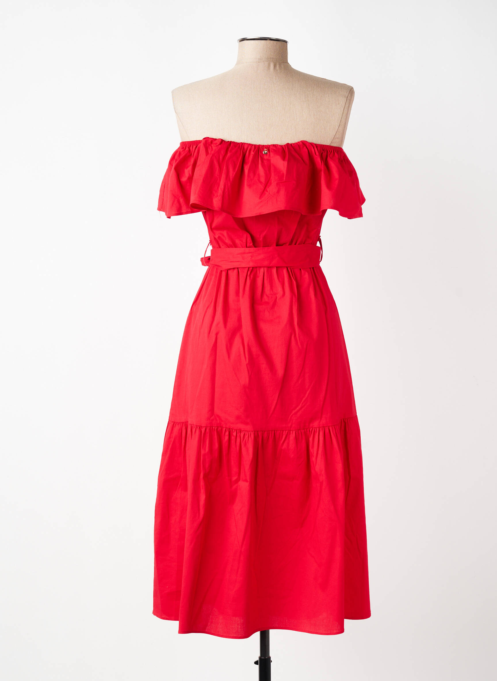 Rochie midi mâneci scurte mâneci scurte roșu ARTIGLI femeie