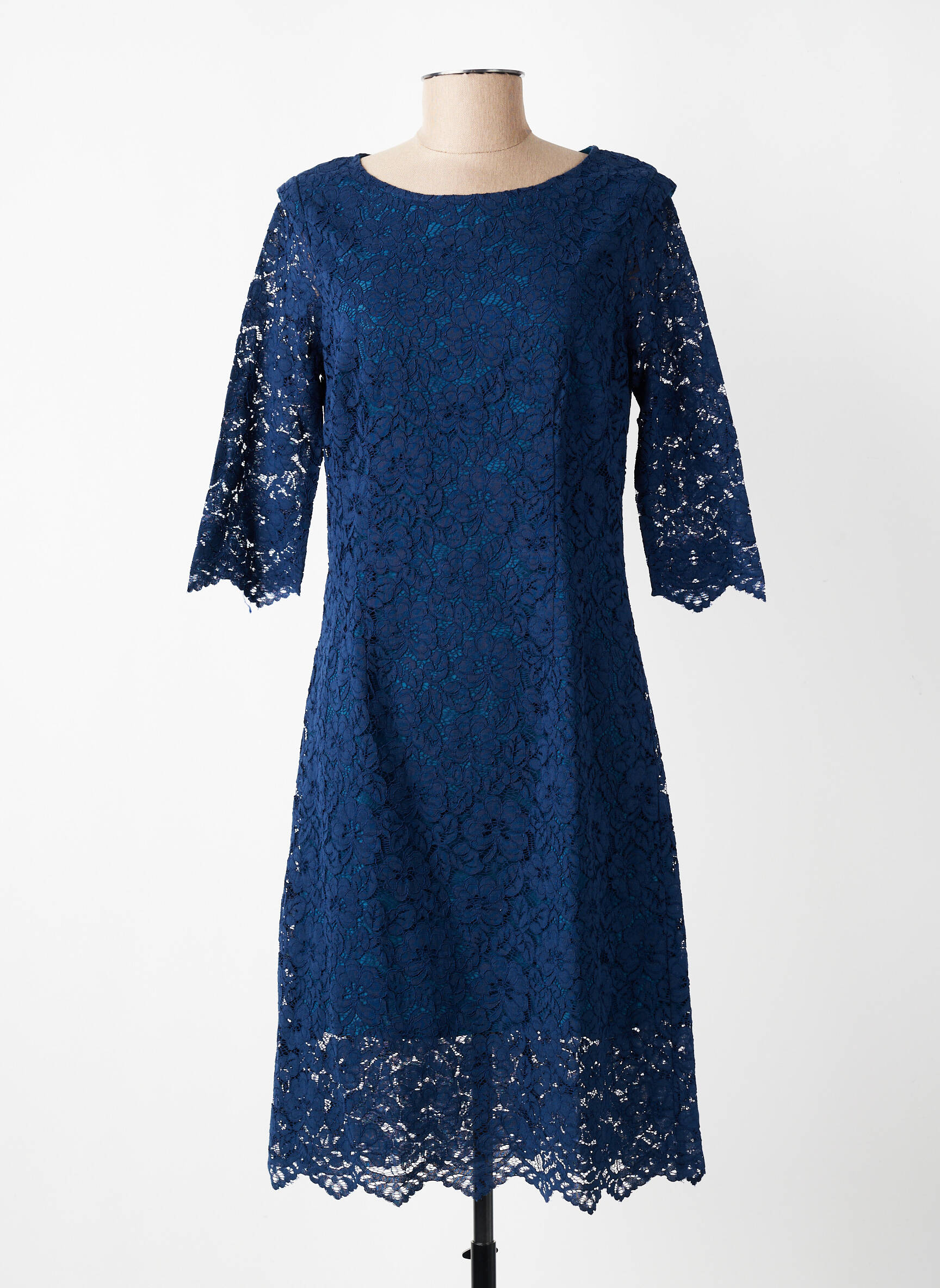 Rochie midi mâneci 3/4 mâneci 3/4 albastru MOLLY BRACKEN femeie