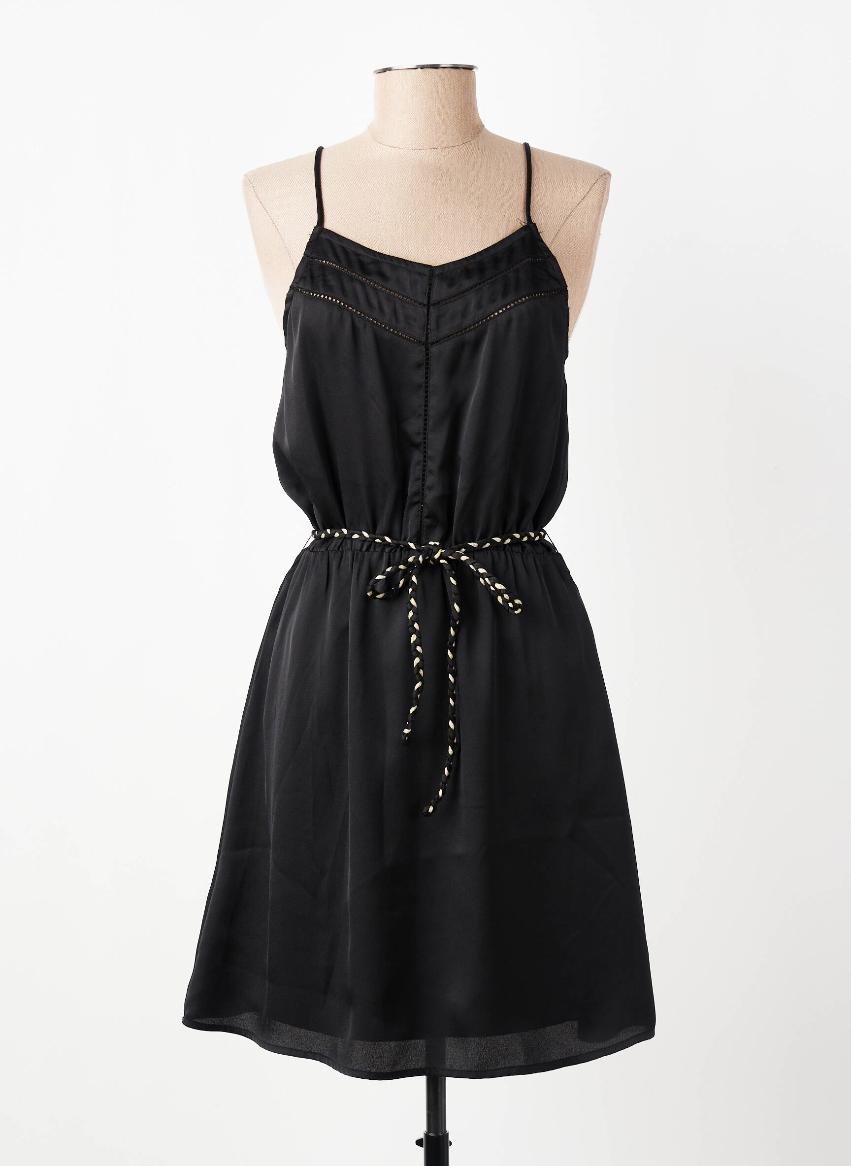 Rochie midi țesătură crep bretele subțiri negru MOLLY BRACKEN femeie