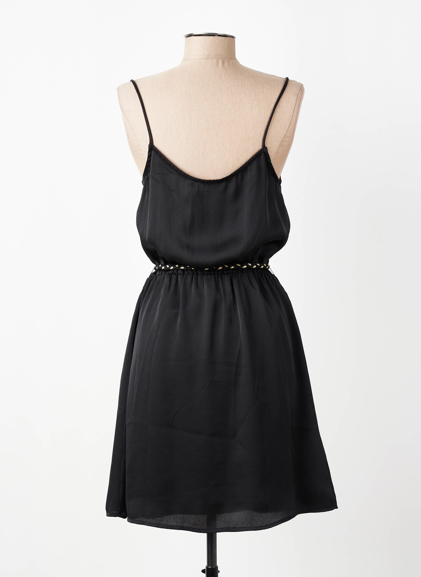Rochie midi țesătură crep bretele subțiri negru MOLLY BRACKEN femeie