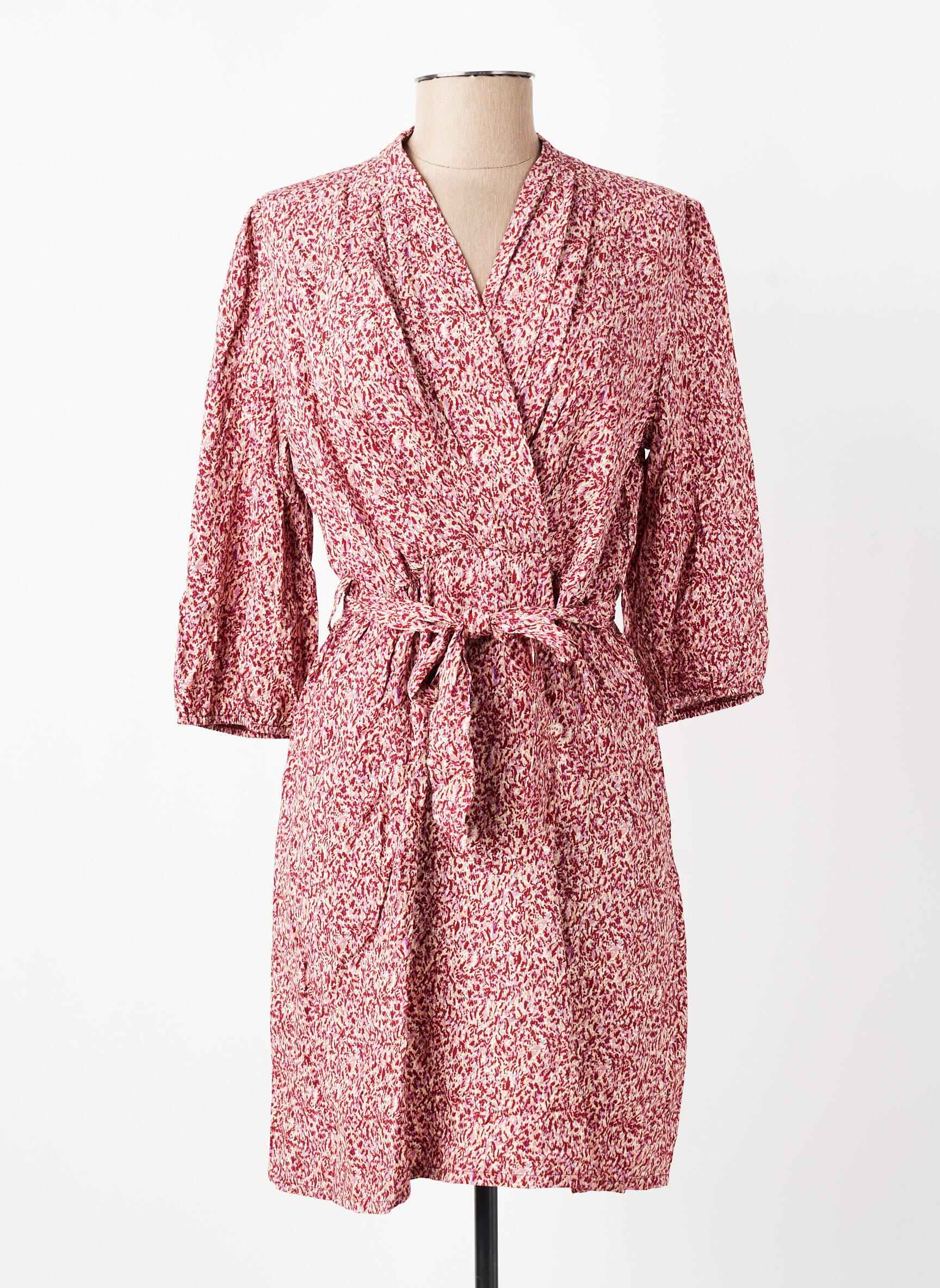 Rochie scurtă mâneci 3/4 mâneci 3/4 roșu GRACE & MILA femeie