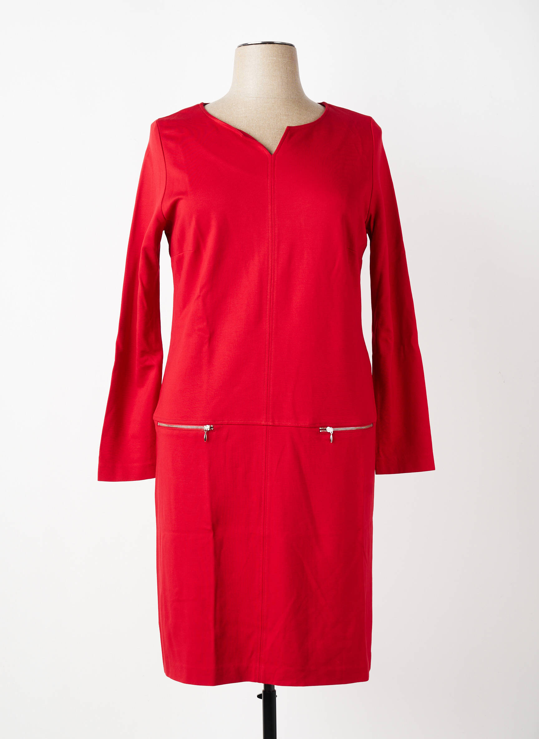 Rochie midi mâneci lungi mâneci lungi roșu PAUSE CAFE femeie