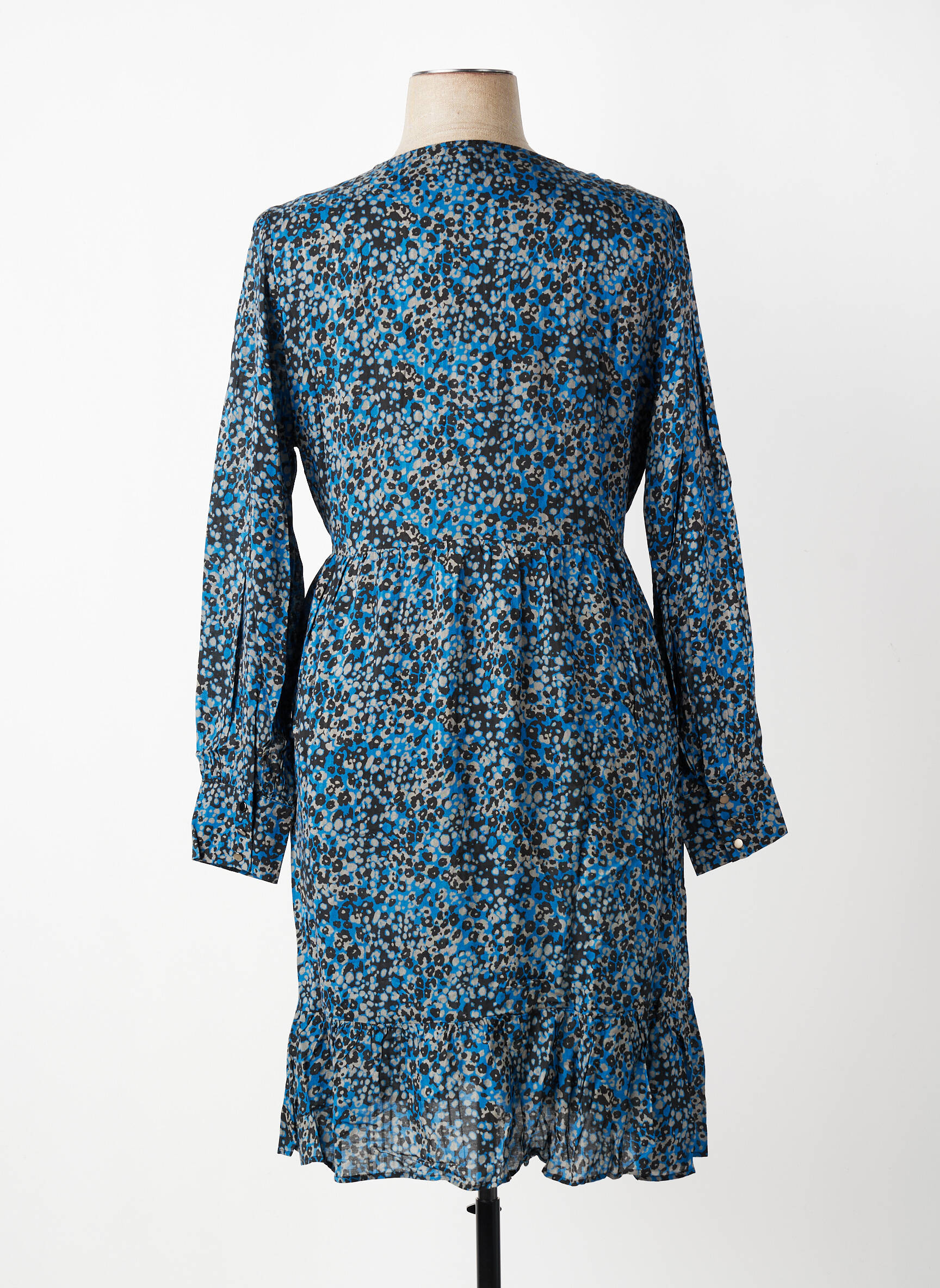Rochie midi mâneci lungi mâneci lungi albastru EVA KAYAN femeie