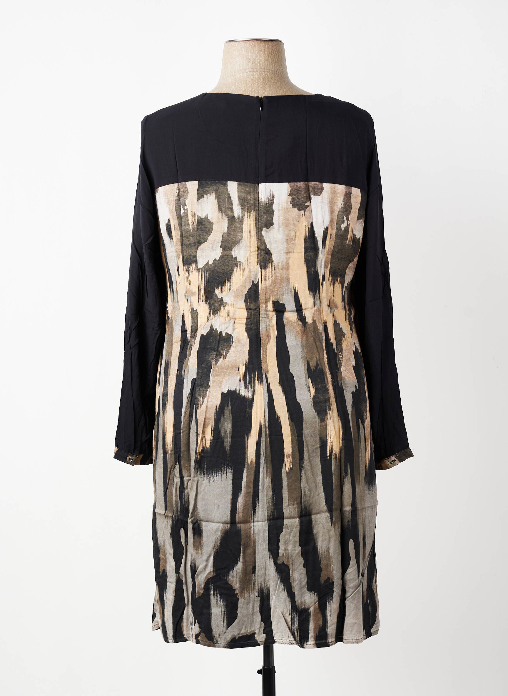 Rochie midi mâneci lungi mâneci lungi negru PAUSE CAFE femeie