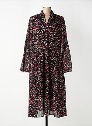 Rochie midi croială fluidă mâneci lungi negru ONE STEP femeie