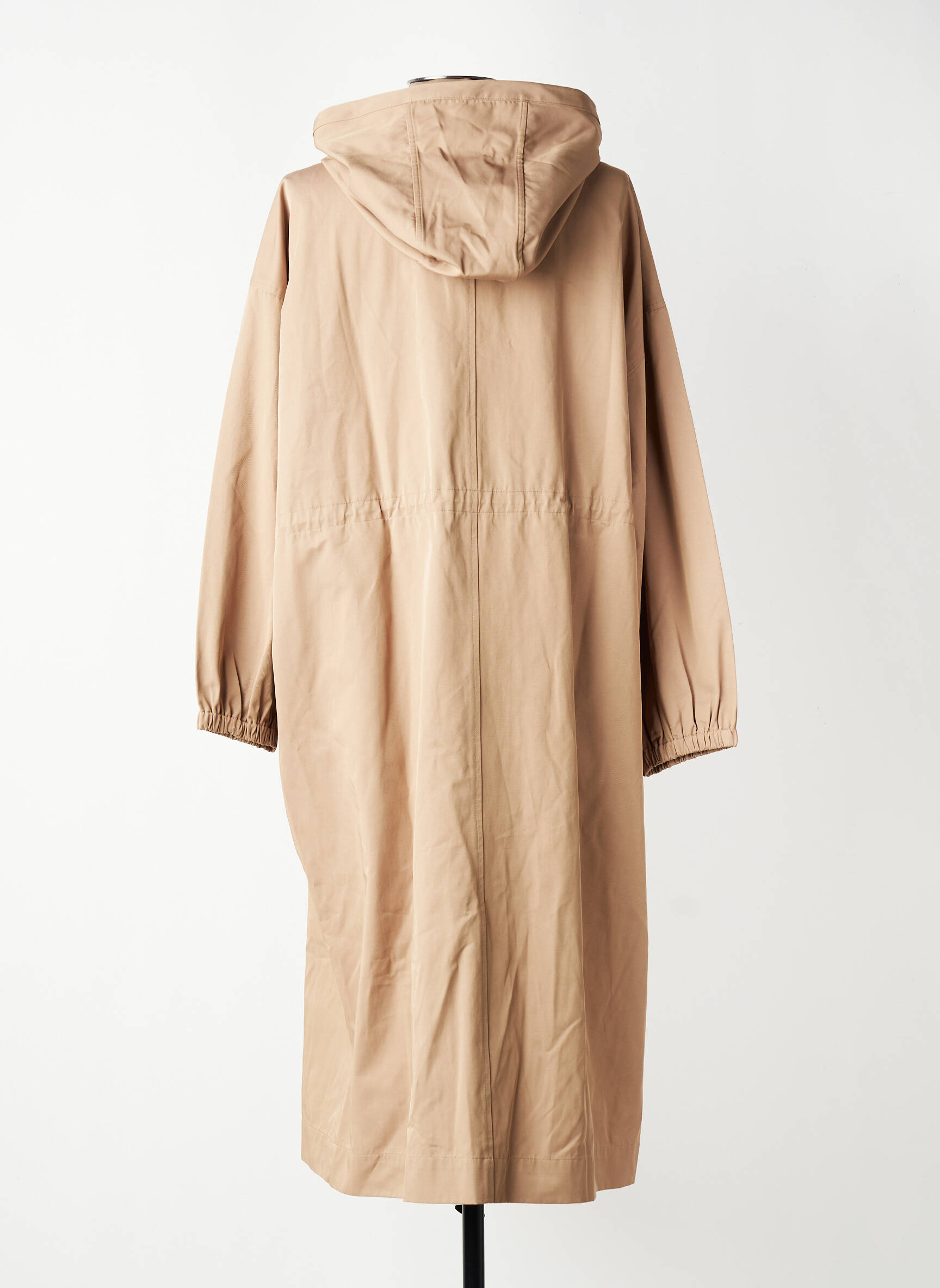 Trench țesătură poplin cu glugă bej GRACE & MILA femeie
