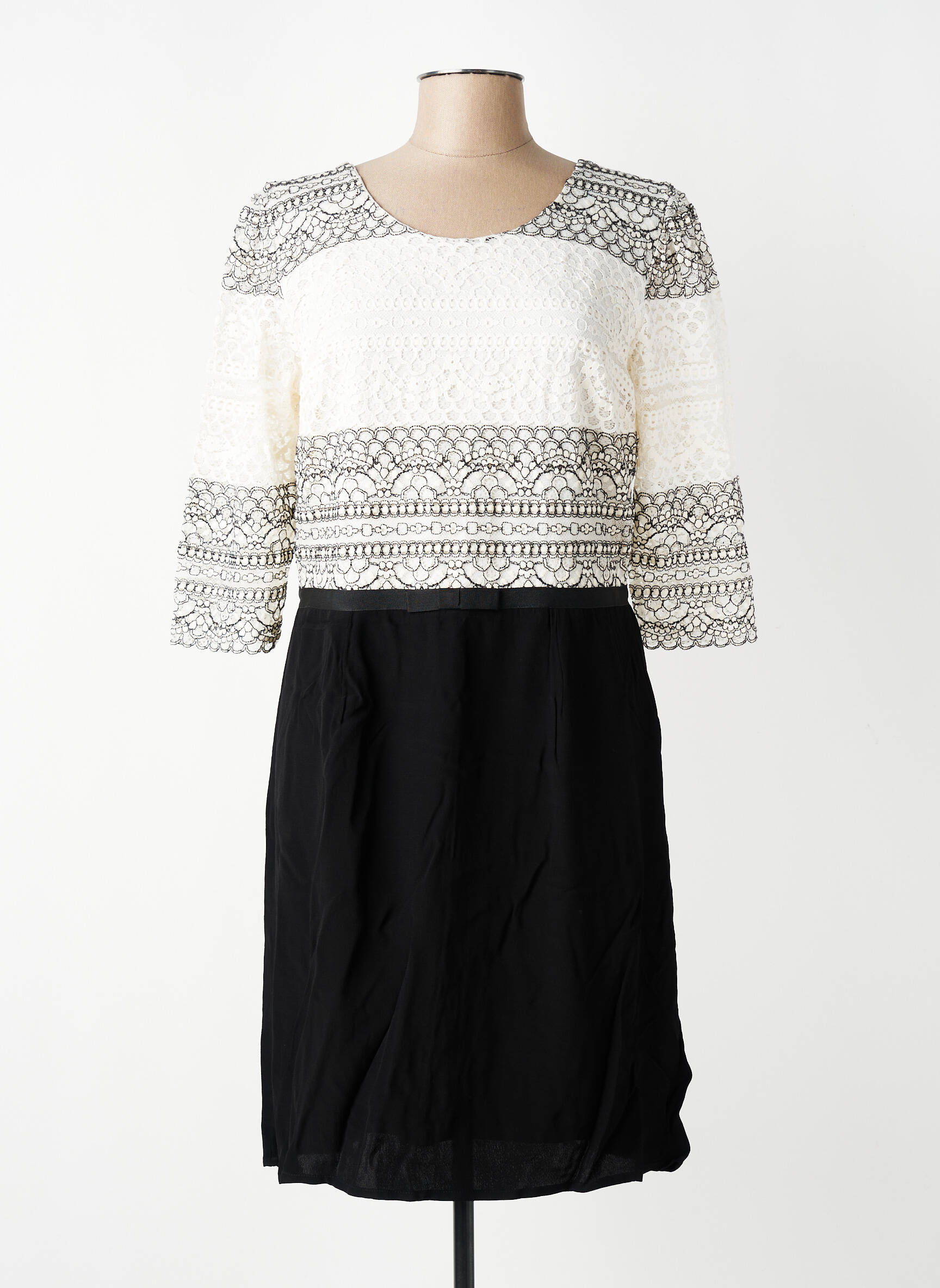 Rochie midi mâneci 3/4 mâneci 3/4 bej PAUSE CAFE femeie