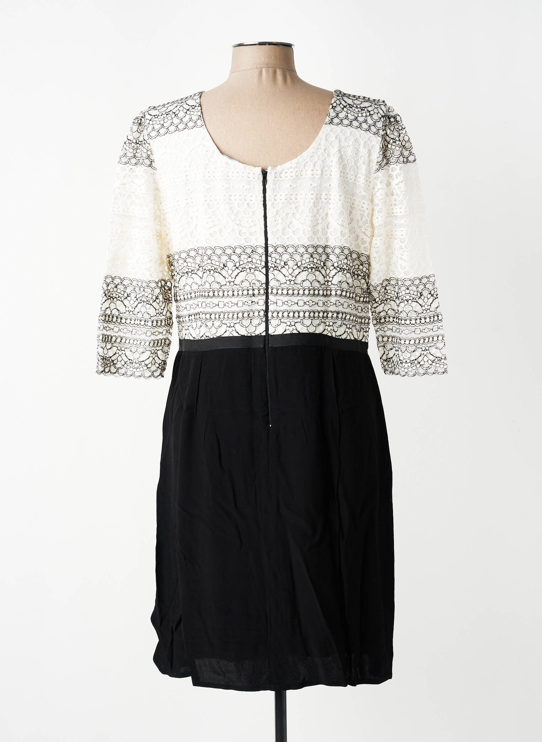 Rochie midi mâneci 3/4 mâneci 3/4 bej PAUSE CAFE femeie