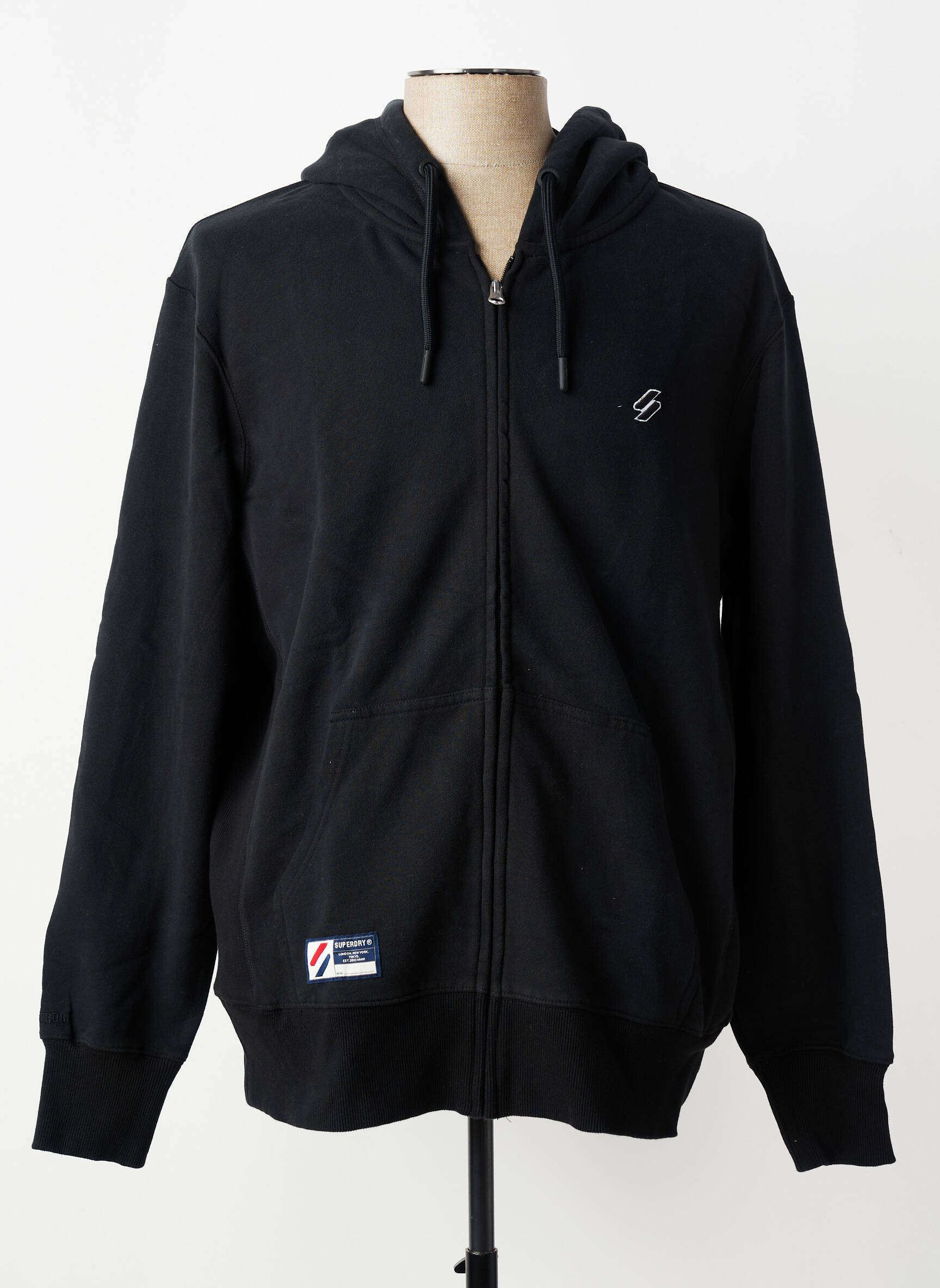 Jachete casual strânsă pe partea de jos negru SUPERDRY bărbat