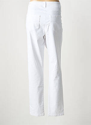 Pantalon slim țesătură poplin mărime normală alb PAUSE CAFE femeie