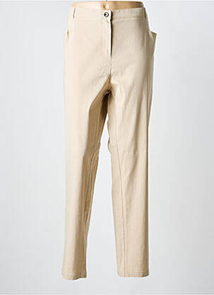 Pantalon slim talie elastică mărime normală bej TELMAIL femeie