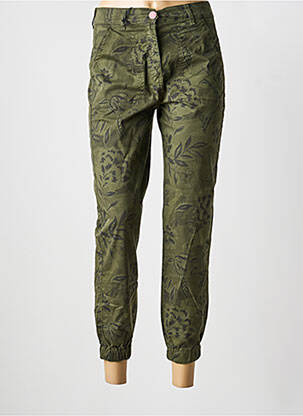 Pantalon slim țesătură poplin mărime normală verde EAST DRIVE femeie