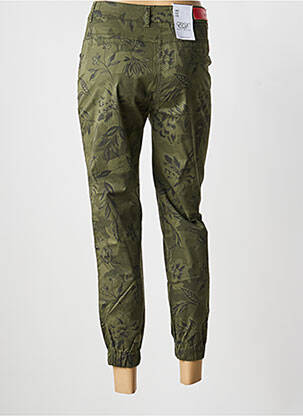Pantalon slim țesătură poplin mărime normală verde EAST DRIVE femeie
