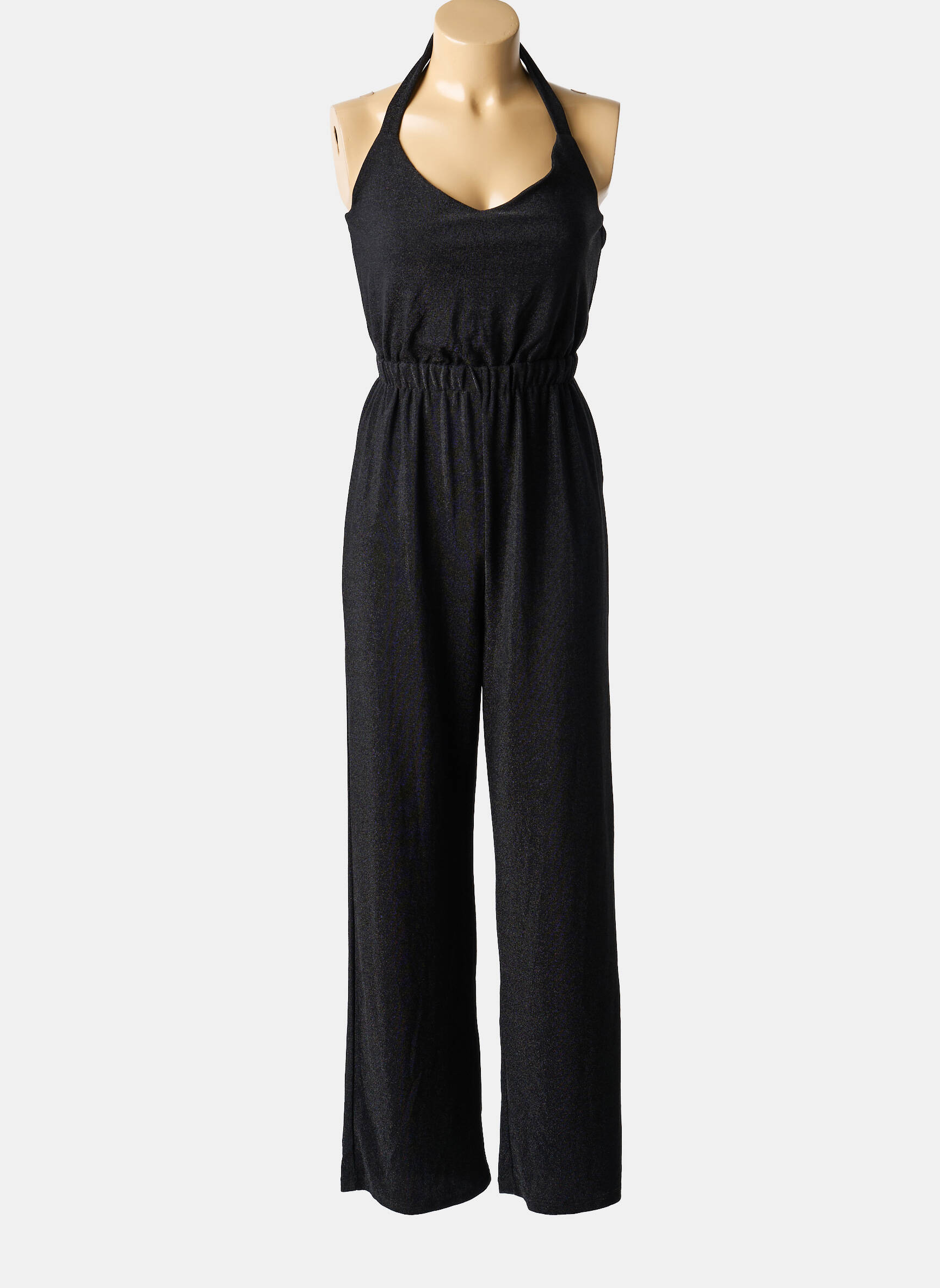 Salopetă-pantalon bretele subțiri bretele subțiri negru GRACE & MILA femeie