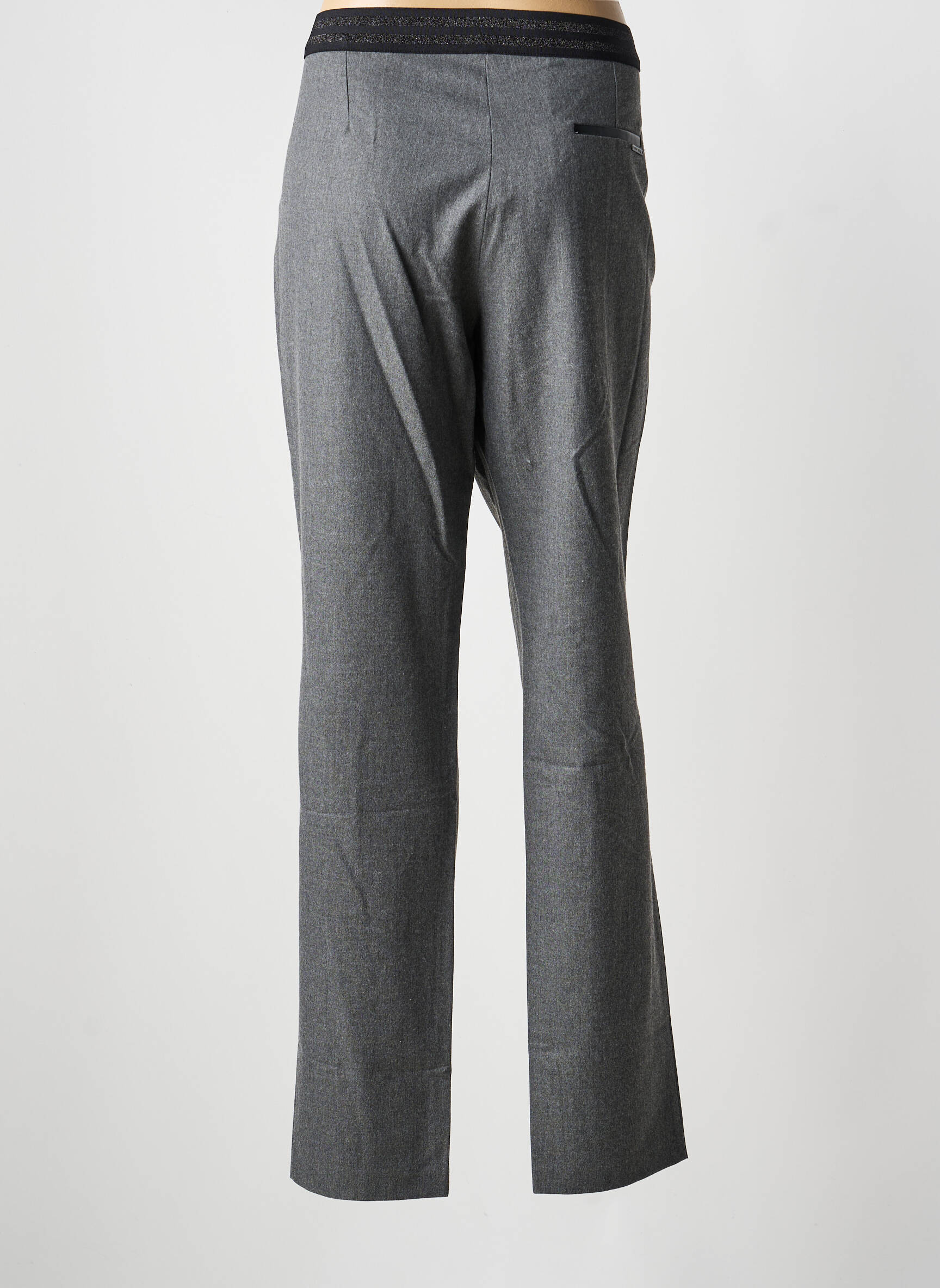 Pantalon chino închidere cu fermoar sub clapetă cu cârlig mărime normală gri ONE STEP femeie