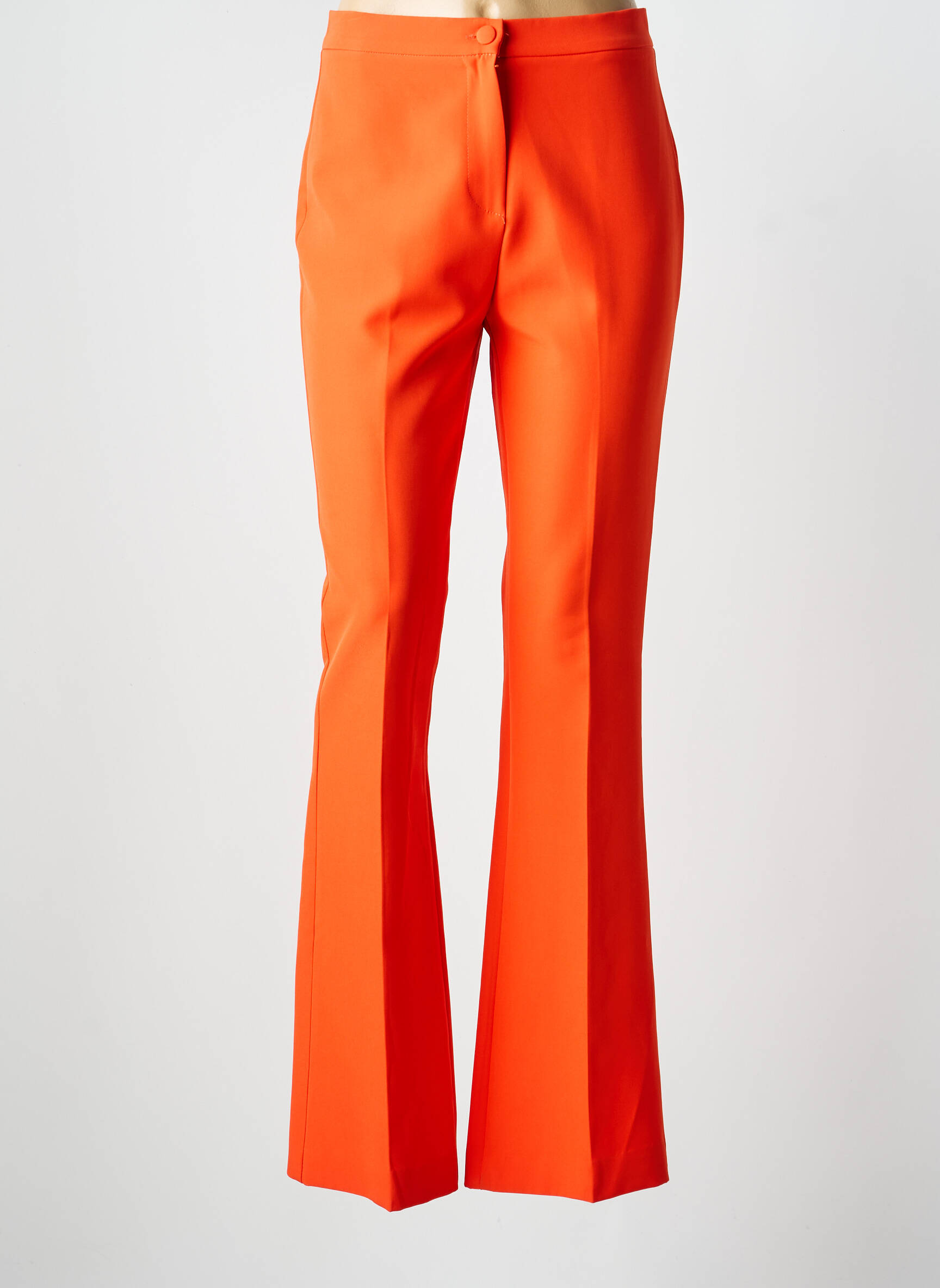 Pantalon evazat talie cu cleme talie înaltă portocalie ARTIGLI femeie