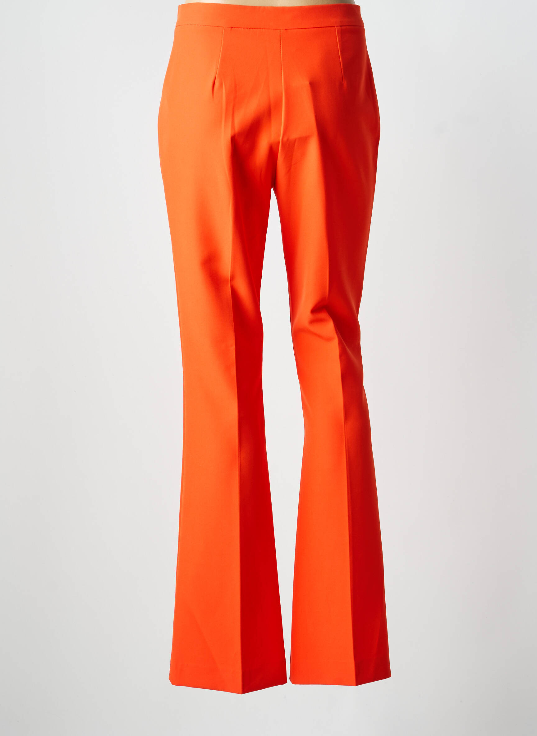 Pantalon evazat talie cu cleme talie înaltă portocalie ARTIGLI femeie