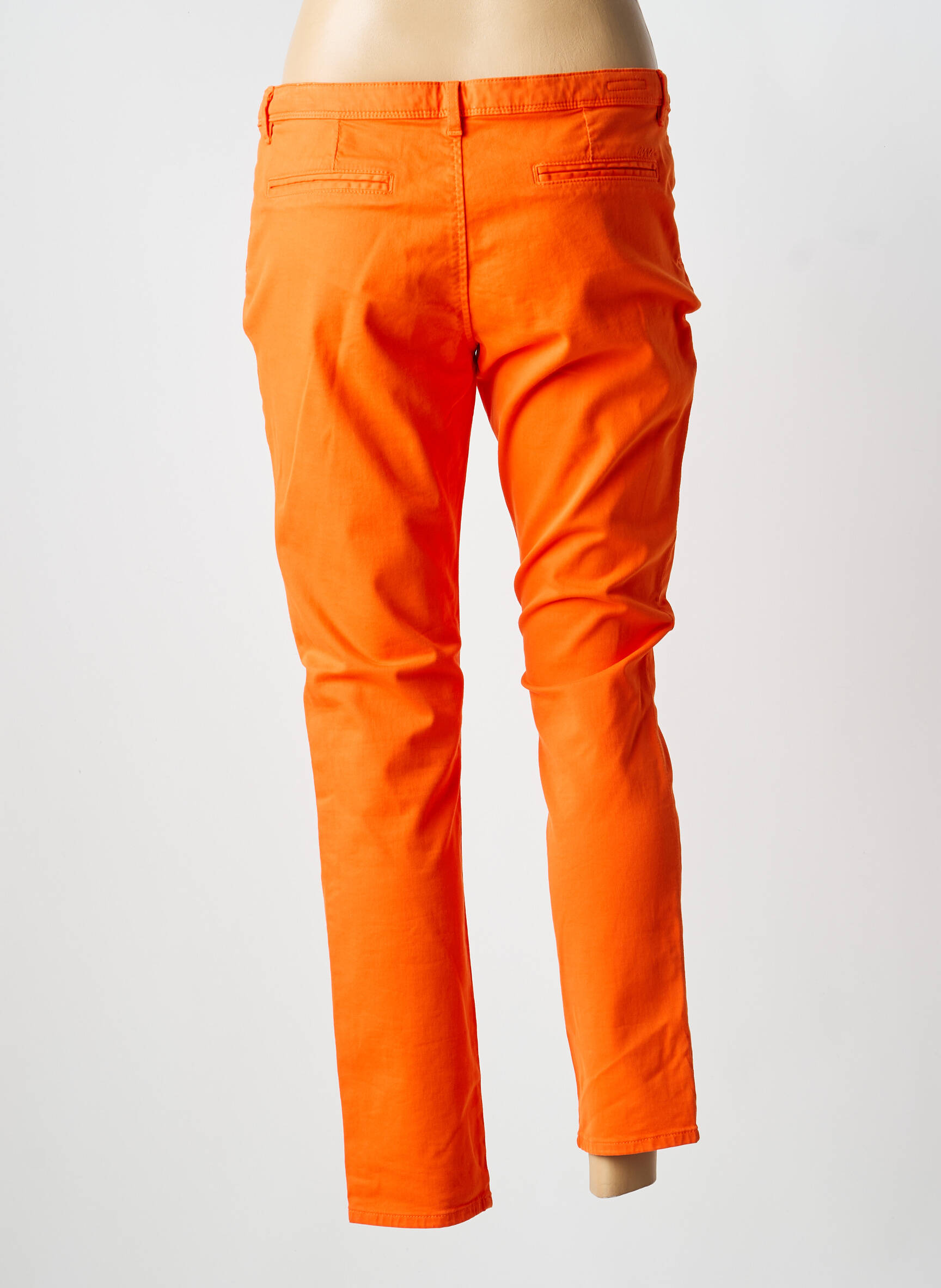 Pantalon chino țesătură poplin mărime normală portocalie SCHOOL RAG femeie