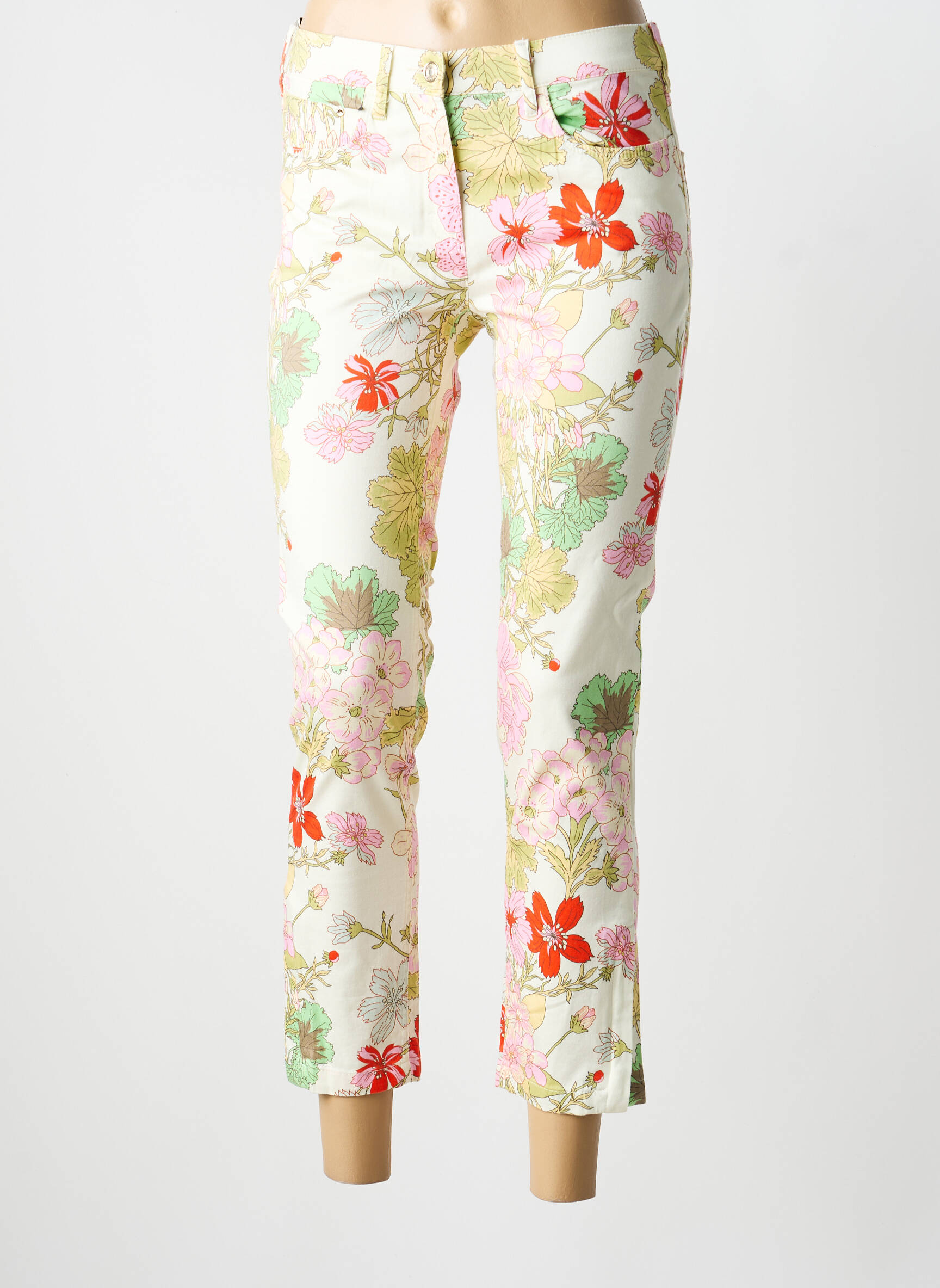Pantalon 7/8 talie elastică mărime normală galben ZERRES femeie