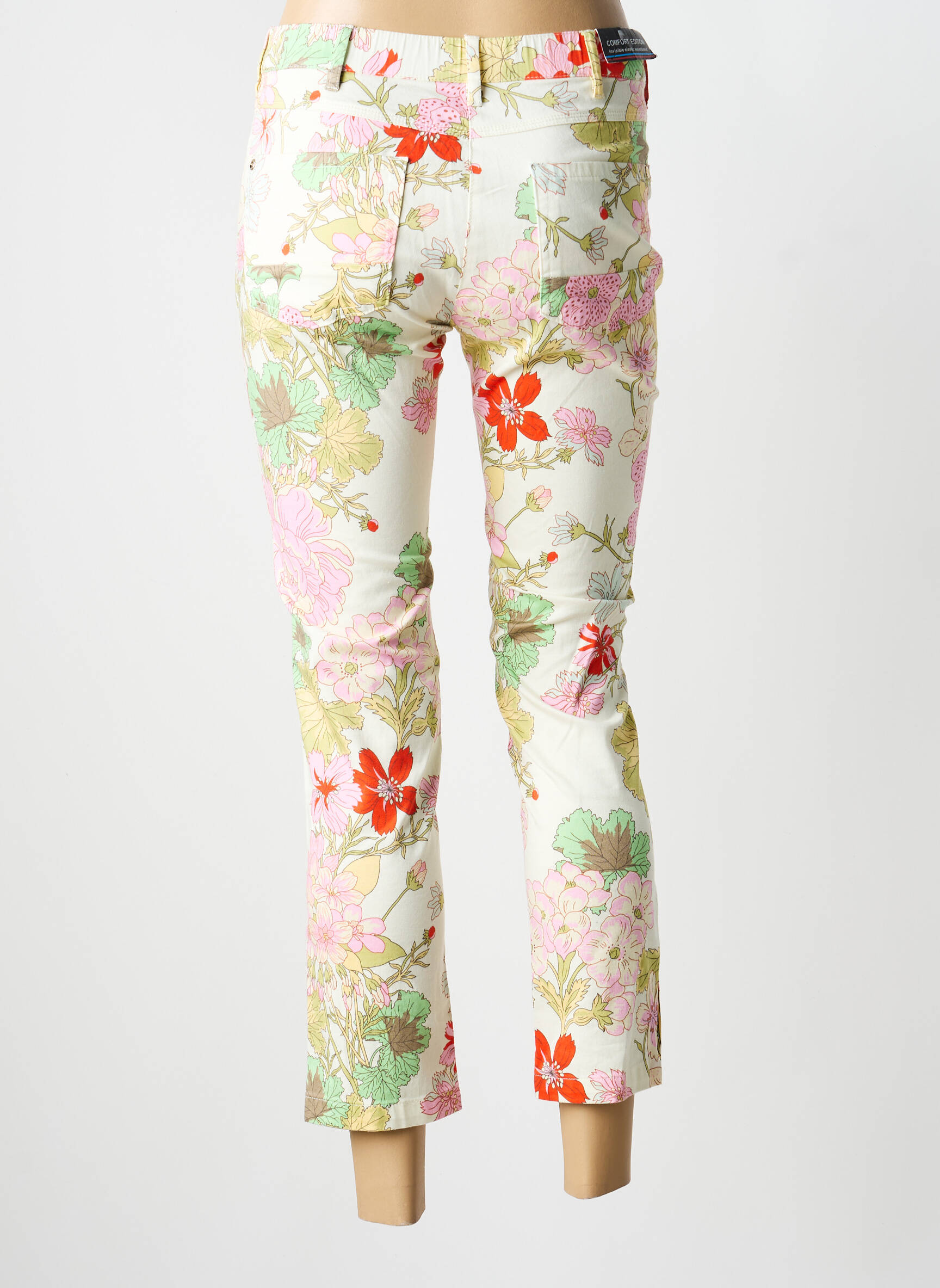 Pantalon 7/8 talie elastică mărime normală galben ZERRES femeie