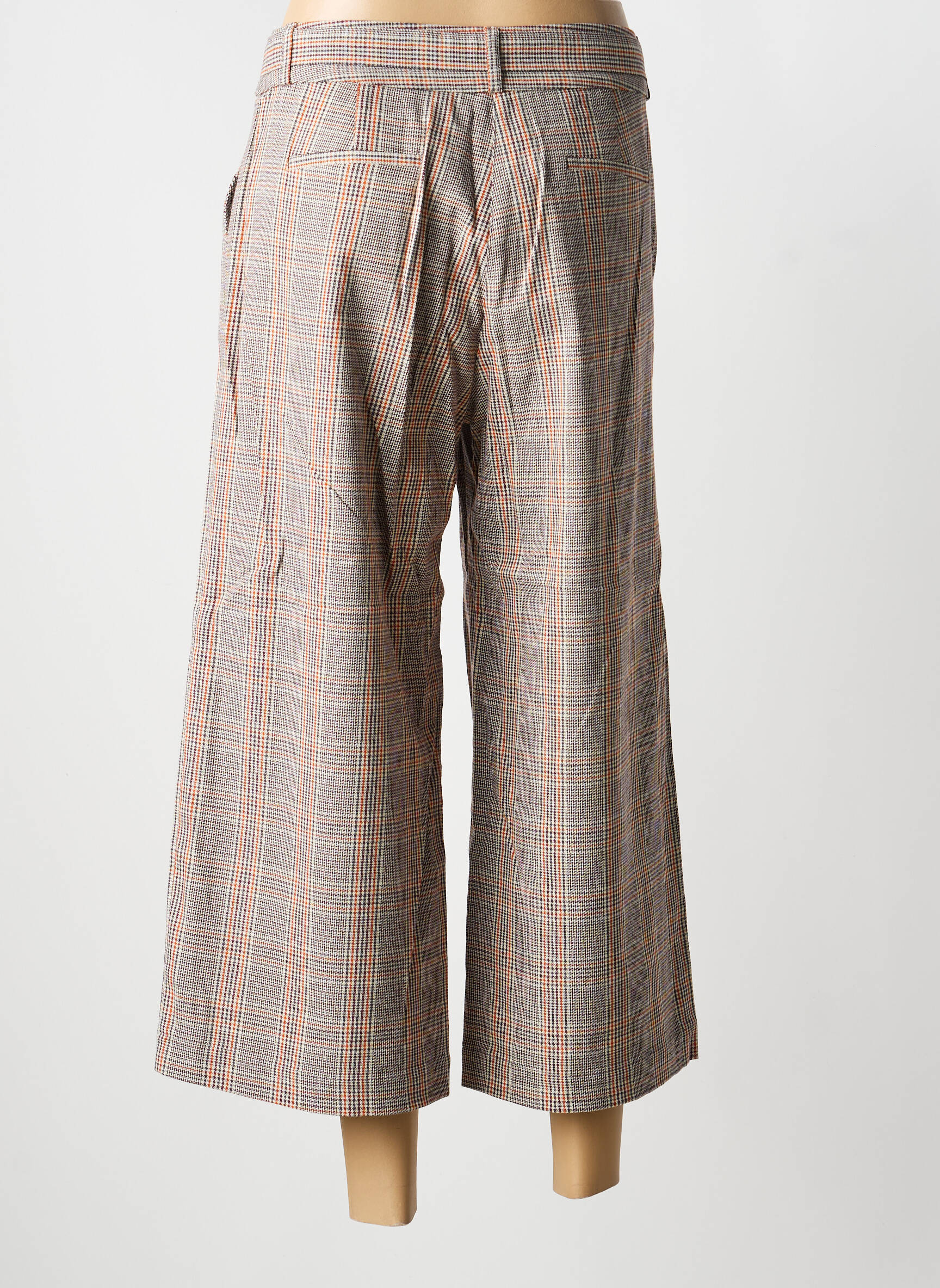 Pantalon 7/8 talie cu cleme mărime normală maro LE PETIT BAIGNEUR femeie