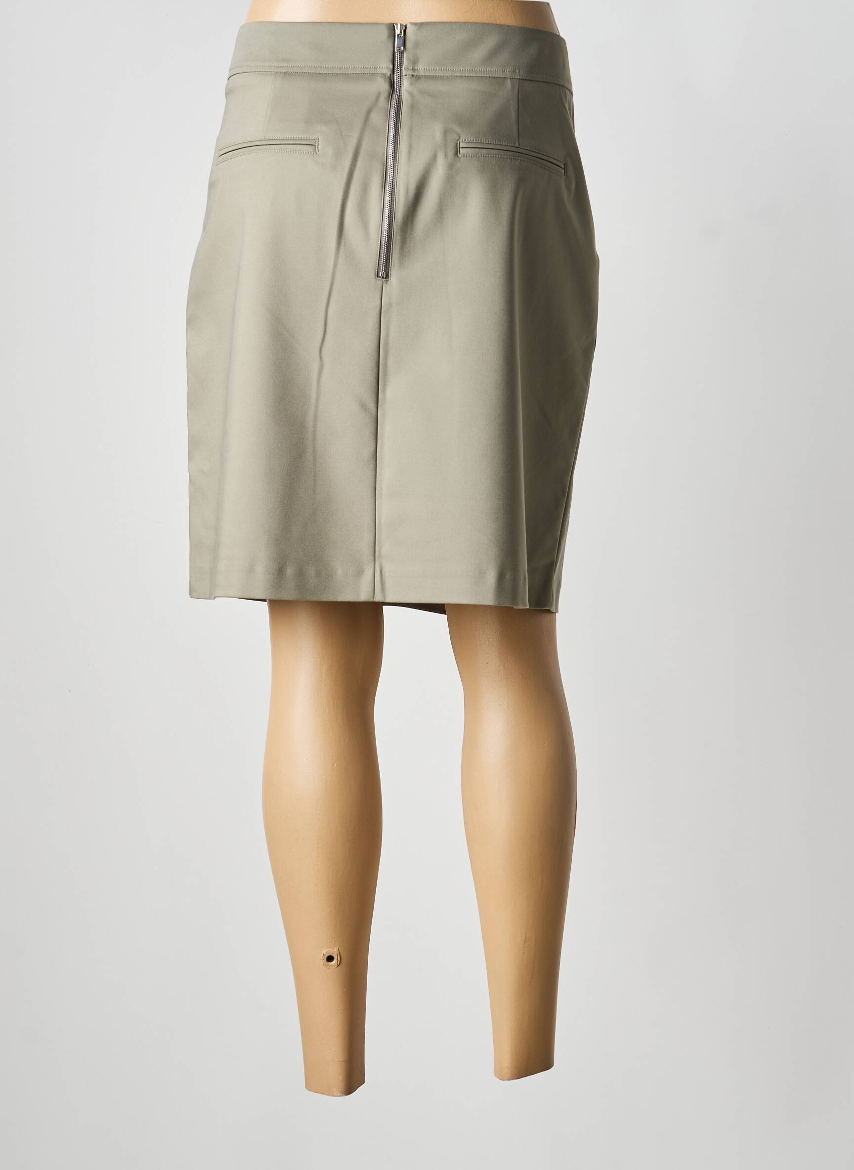 Fustă scurtă croială dreaptă verde EVA KAYAN femeie