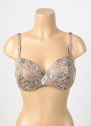 Sutien efect material satinat top sutien modelat bej CHANTELLE femeie