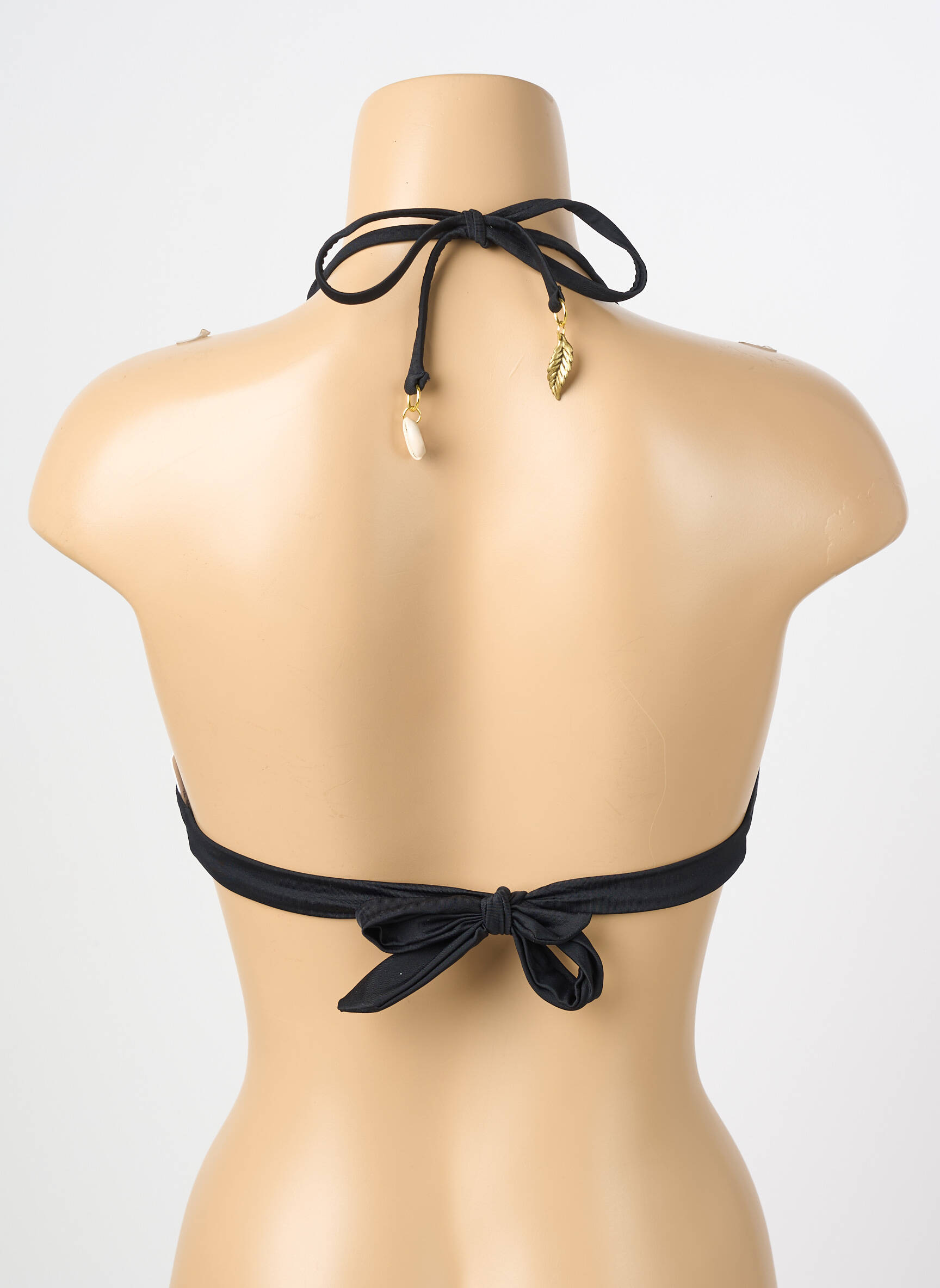 Sutien de costum de baie închidere cu legături de legat top sutien modelat negru MOLLY BRACKEN femeie