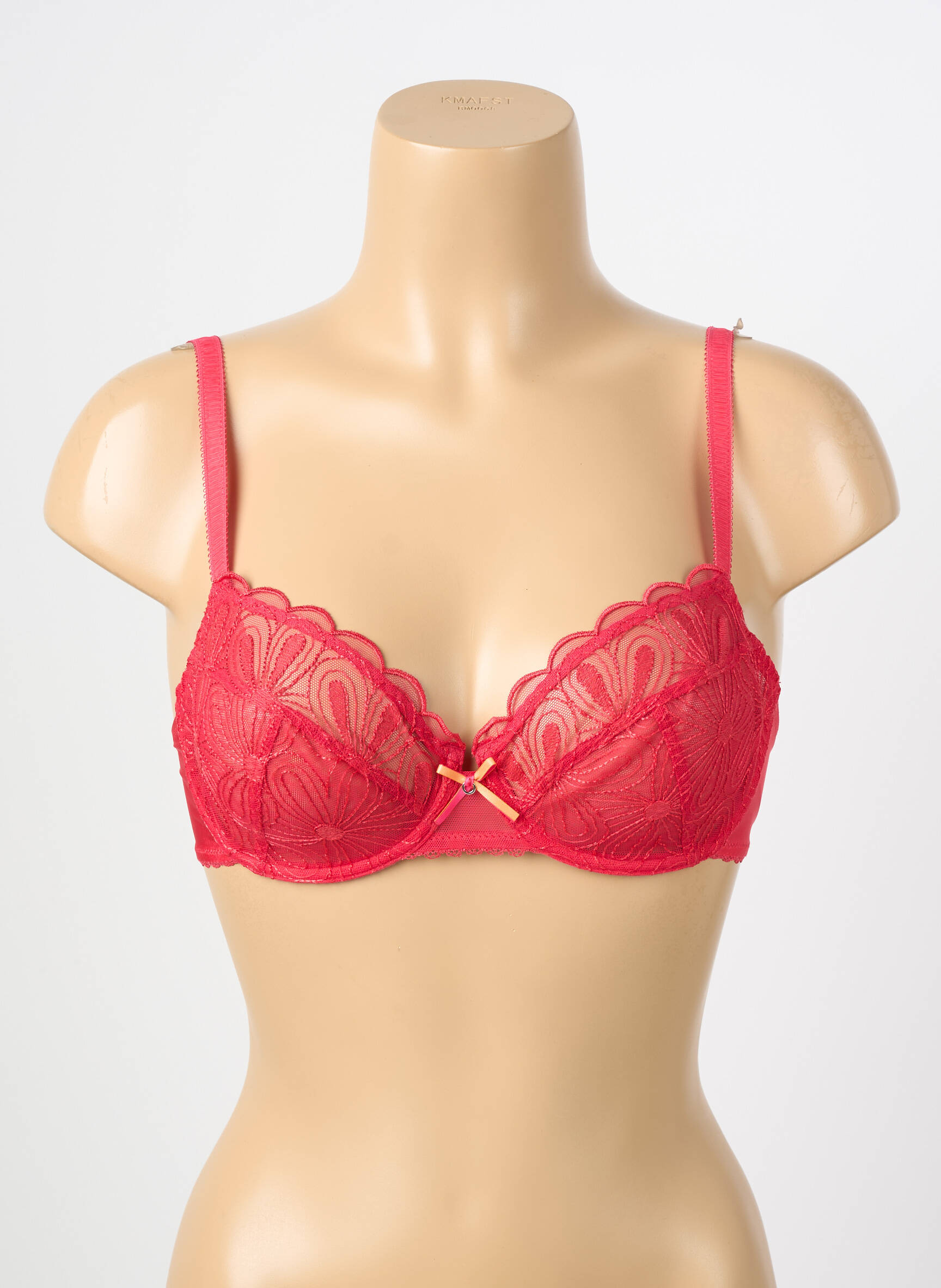 Sutien broderie sutien cupe întregi cu decolteu înalt roz BARBARA femeie