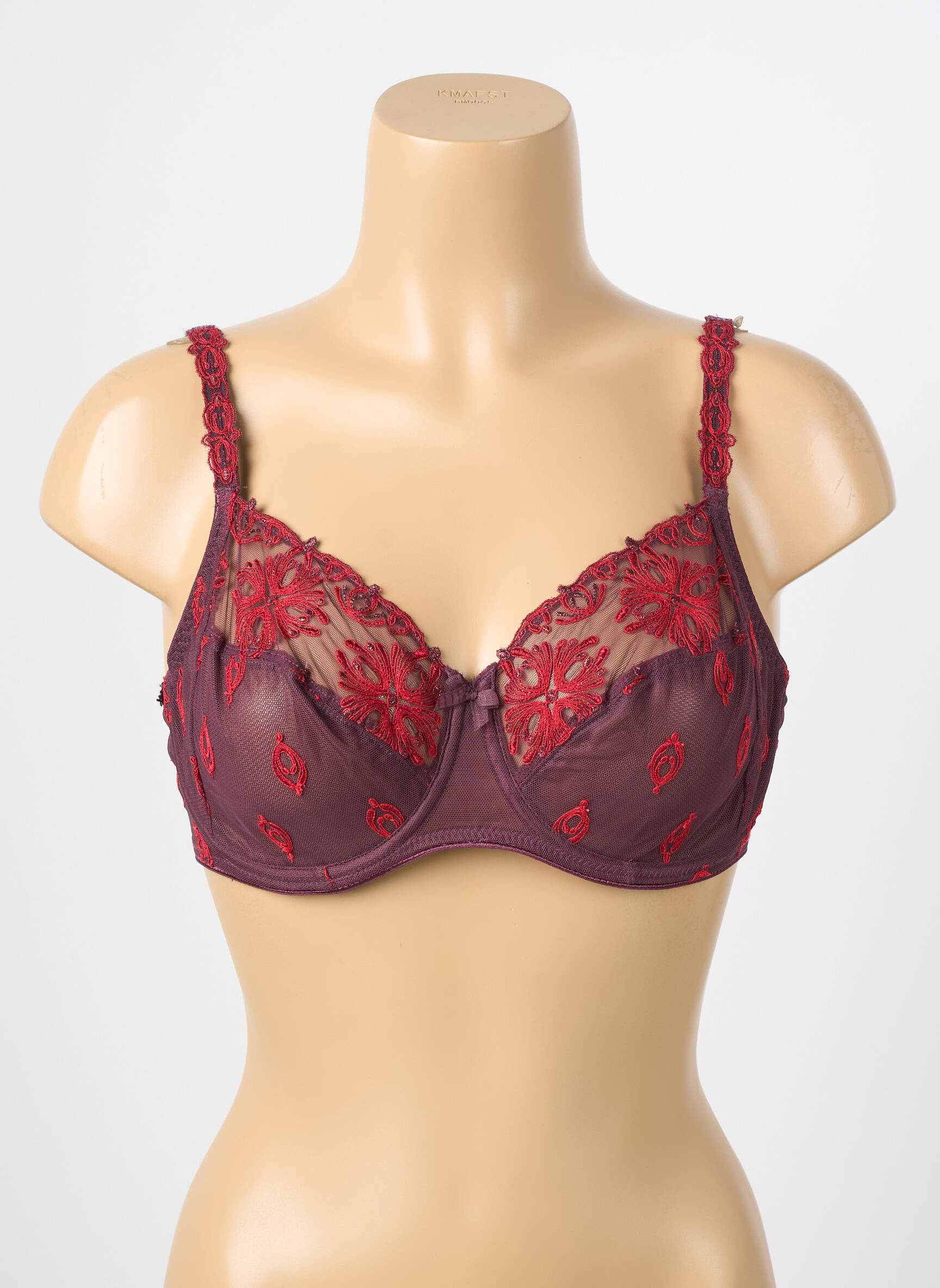 Sutien broderie sutien cupe întregi cu decolteu înalt violet CHANTELLE femeie