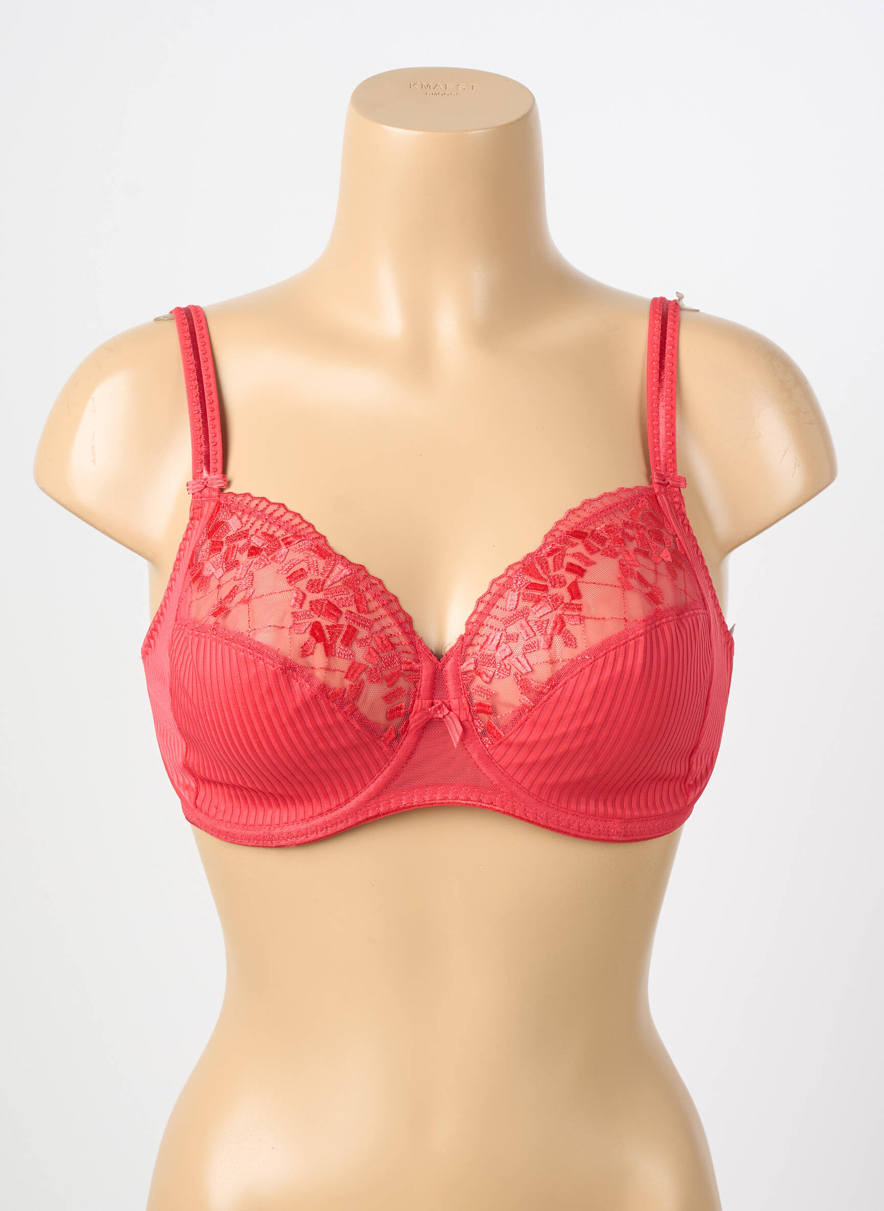 Sutien efect material satinat sutien cupe întregi cu decolteu înalt roz CHANTELLE femeie
