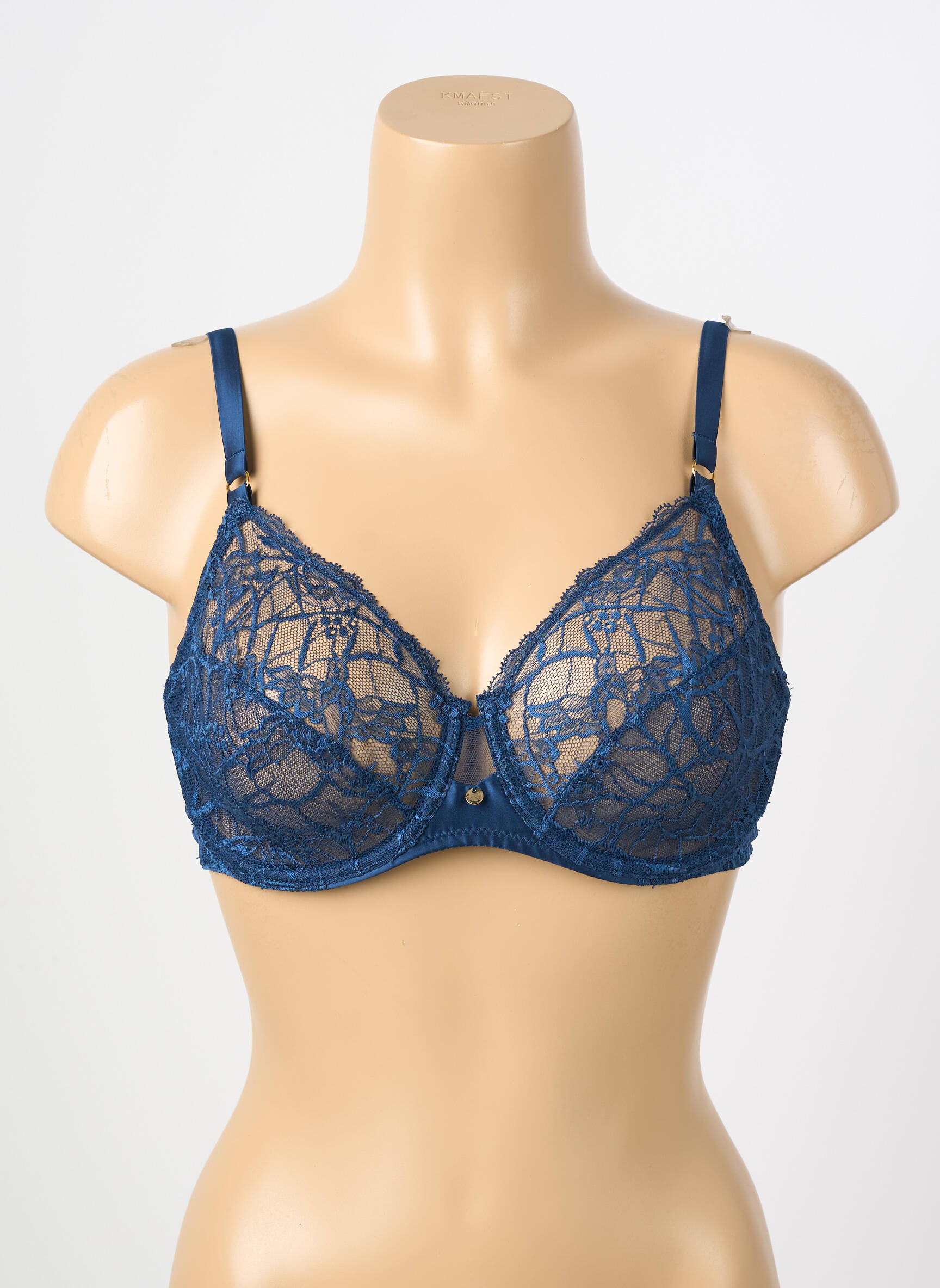 Sutien broderie sutien cupe întregi cu decolteu înalt albastru CHANTELLE femeie