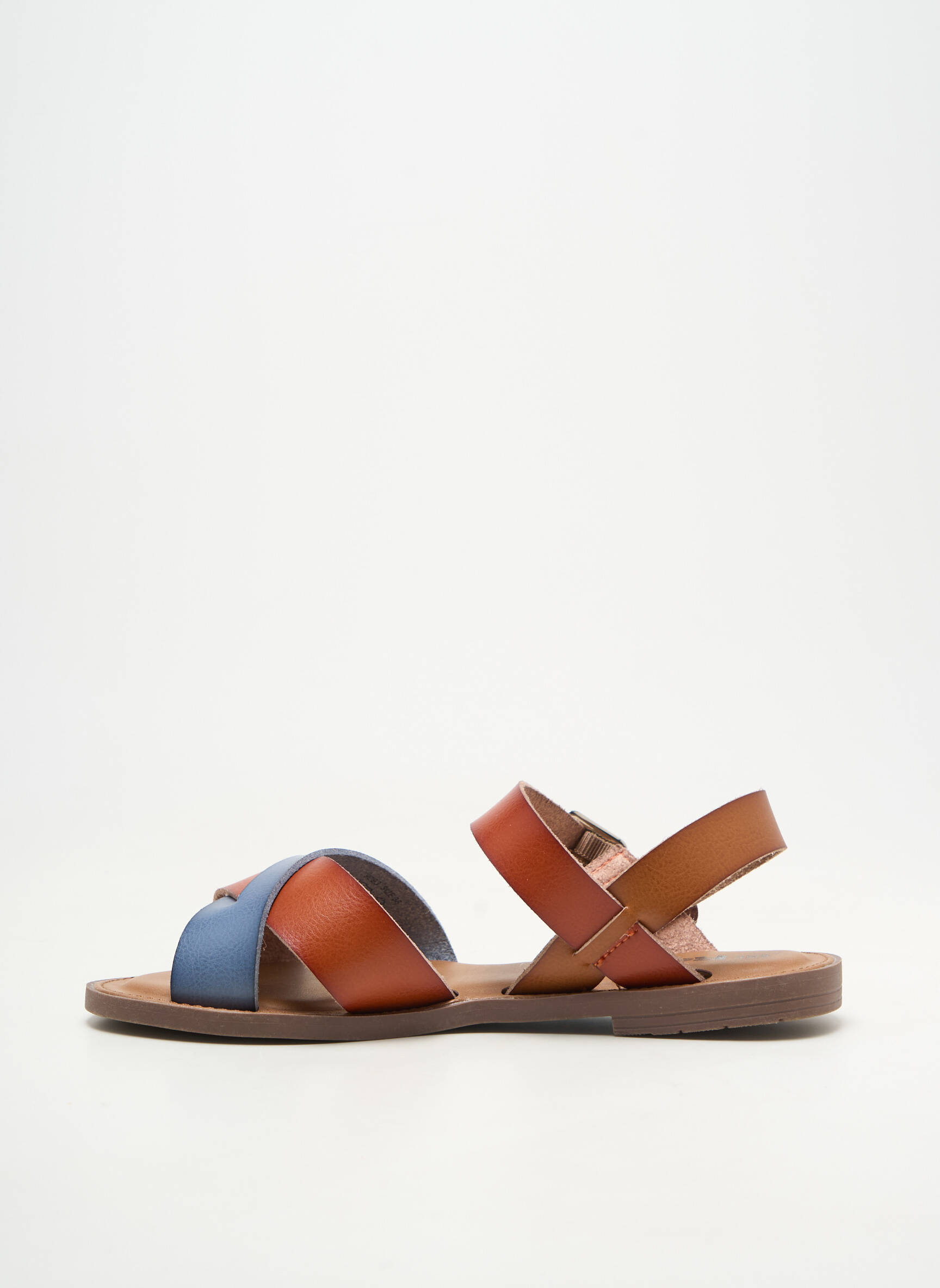 Sandale/pantofi decupați material neted toc plat până la 3 cm maro REFRESH femeie