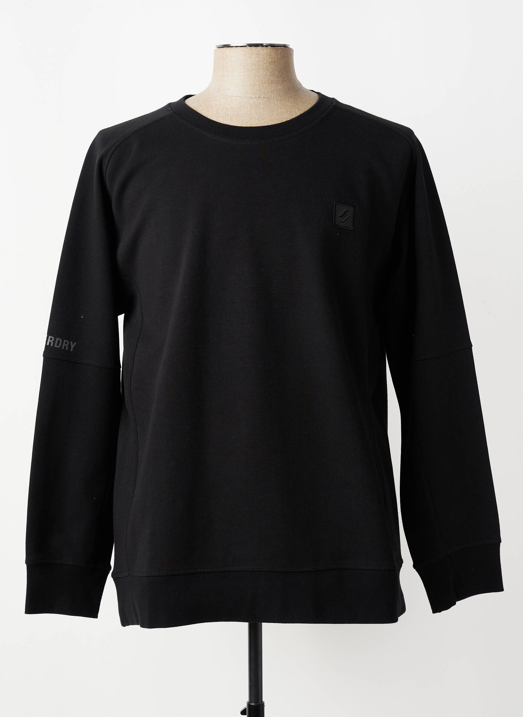 Hanorac elasticitate mâneci lungi negru SUPERDRY bărbat