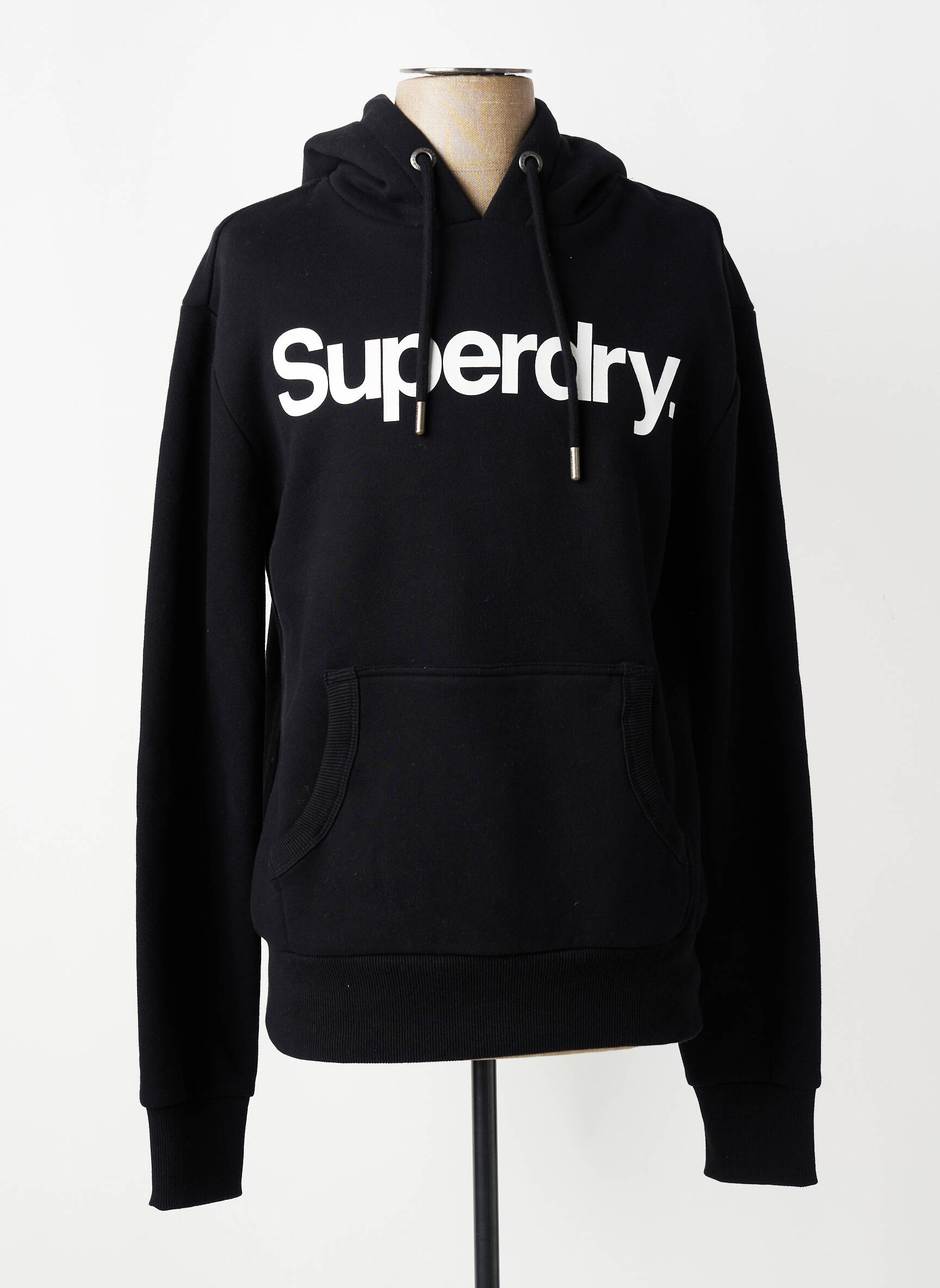 Hanorac cu glugă țesătură jersey mâneci lungi negru SUPERDRY bărbat