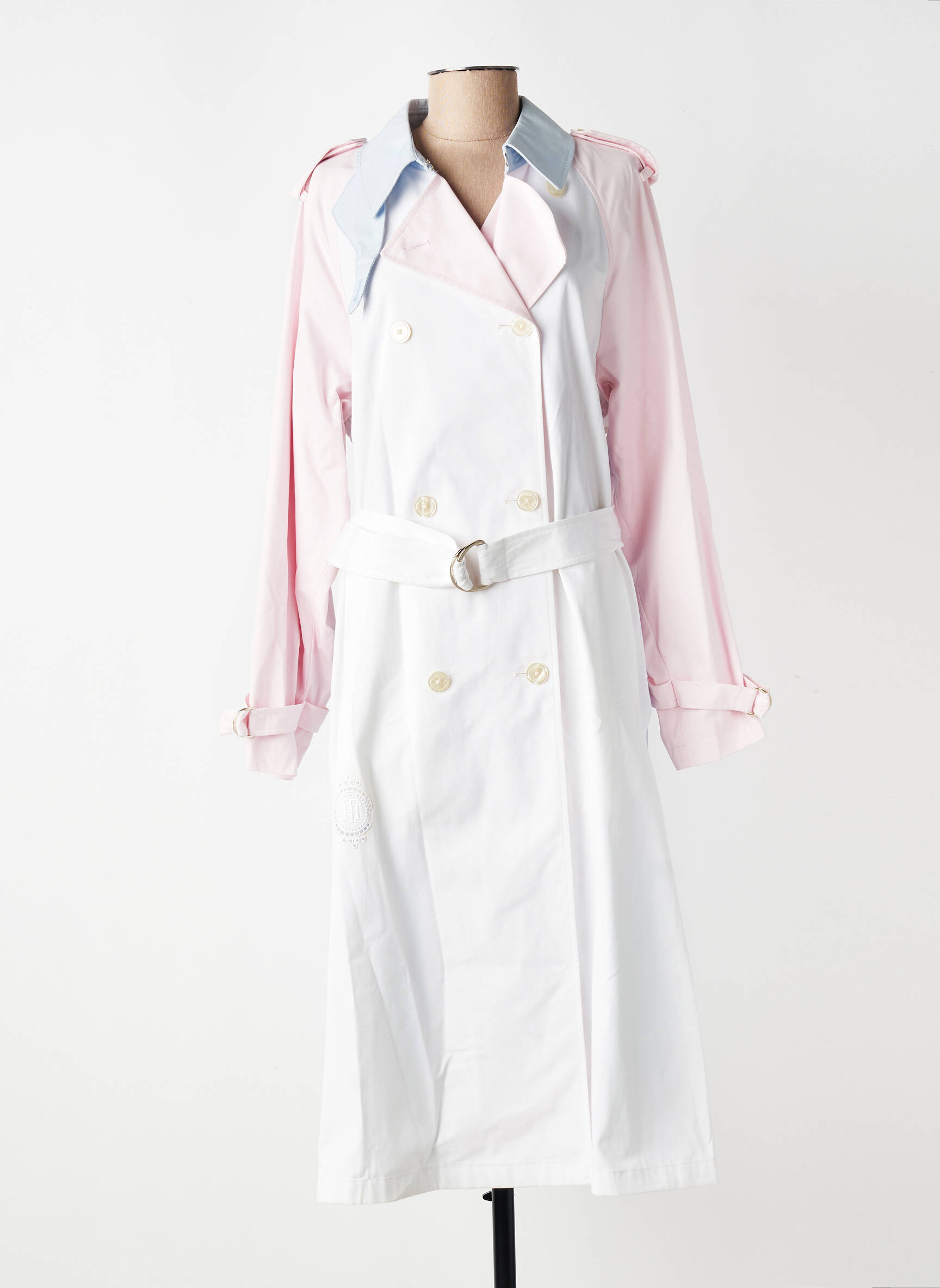 Trench buzunare fără glugă alb TOMMY HILFIGER femeie