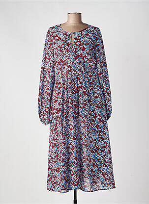 Rochie midi imprimeu floral mâneci lungi roșu TOMMY HILFIGER femeie