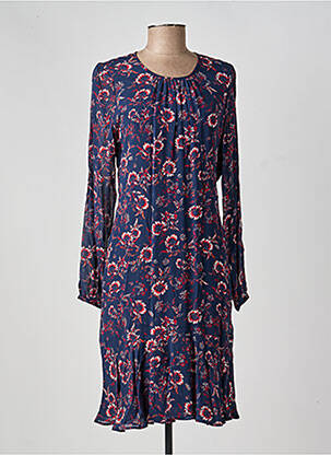 Rochie midi imprimeu floral mâneci lungi albastru TOMMY HILFIGER femeie