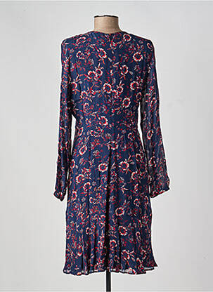 Rochie midi imprimeu floral mâneci lungi albastru TOMMY HILFIGER femeie