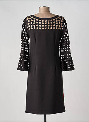 Rochie midi imprimeu floral mâneci 3/4 negru FUEGO WOMAN femeie