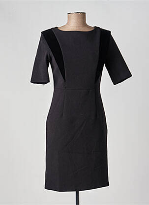 Rochie scurtă închidere cu fermoar la spate mâneci scurte negru TRUSSARDI JEANS femeie