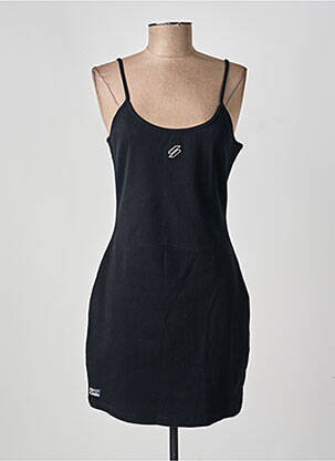 Rochie scurtă guler rotund bretele subțiri negru SUPERDRY femeie