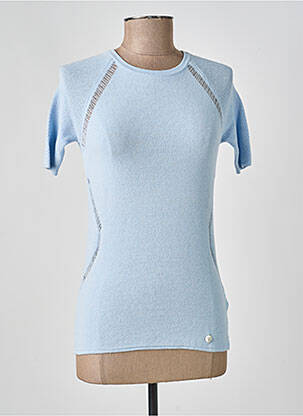 Pulover elasticitate mâneci scurte albastru TRUSSARDI JEANS femeie