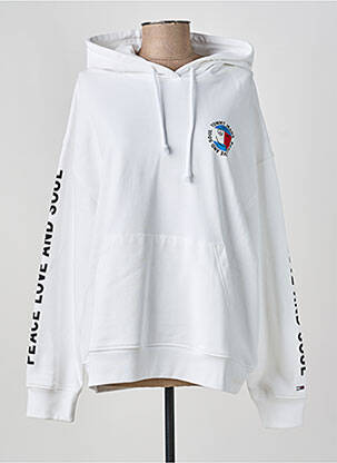 Hanorac cu glugă elasticitate mâneci lungi alb TOMMY HILFIGER femeie